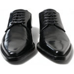 Dolce & Gabbana Black Leather Lace Up Formal Flats Shoes LA10446-38