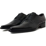 Dolce & Gabbana Black Leather Lace Up Formal Flats Shoes LA10446-38