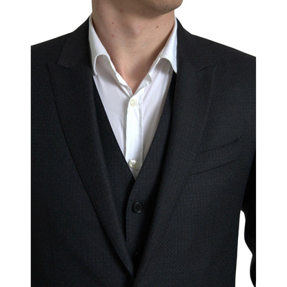 Dolce & Gabbana Black 3 Piece Single Breasted MARTINI Suit