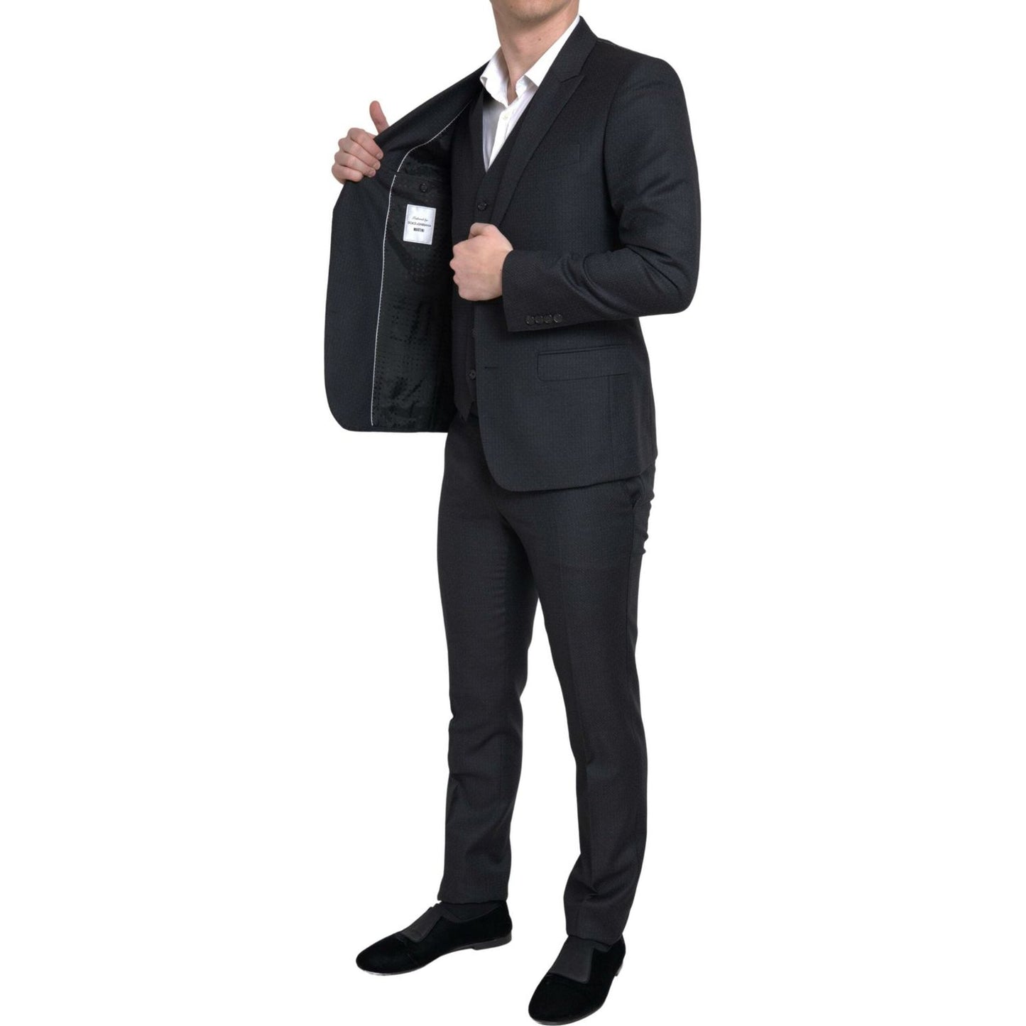 Dolce & Gabbana Black 3 Piece Single Breasted MARTINI Suit KOS2181-46