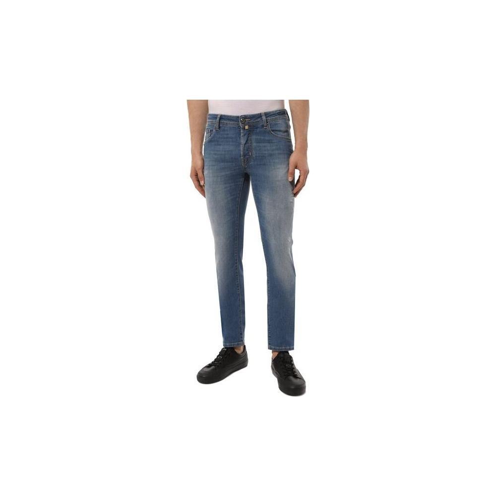 Jacob Cohen Light Blue Cotton Men Jeans with Stretch Fit JA-11672-37