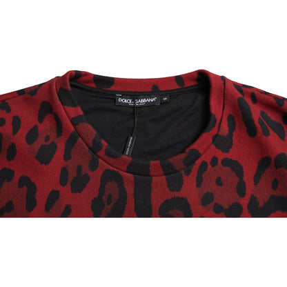 Dolce & Gabbana Red Leopard Cotton Sleeveless Tank T-shirt