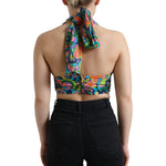 Dolce & Gabbana Multicolor Halter Sleeveless Cropped Tank Top TSH84276-40