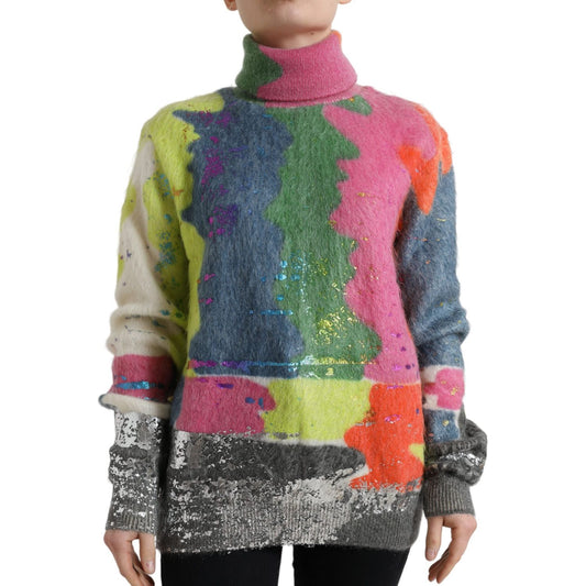 Dolce & Gabbana Multicolor Mohair Turtleneck Pullover Sweater TSH84231-38