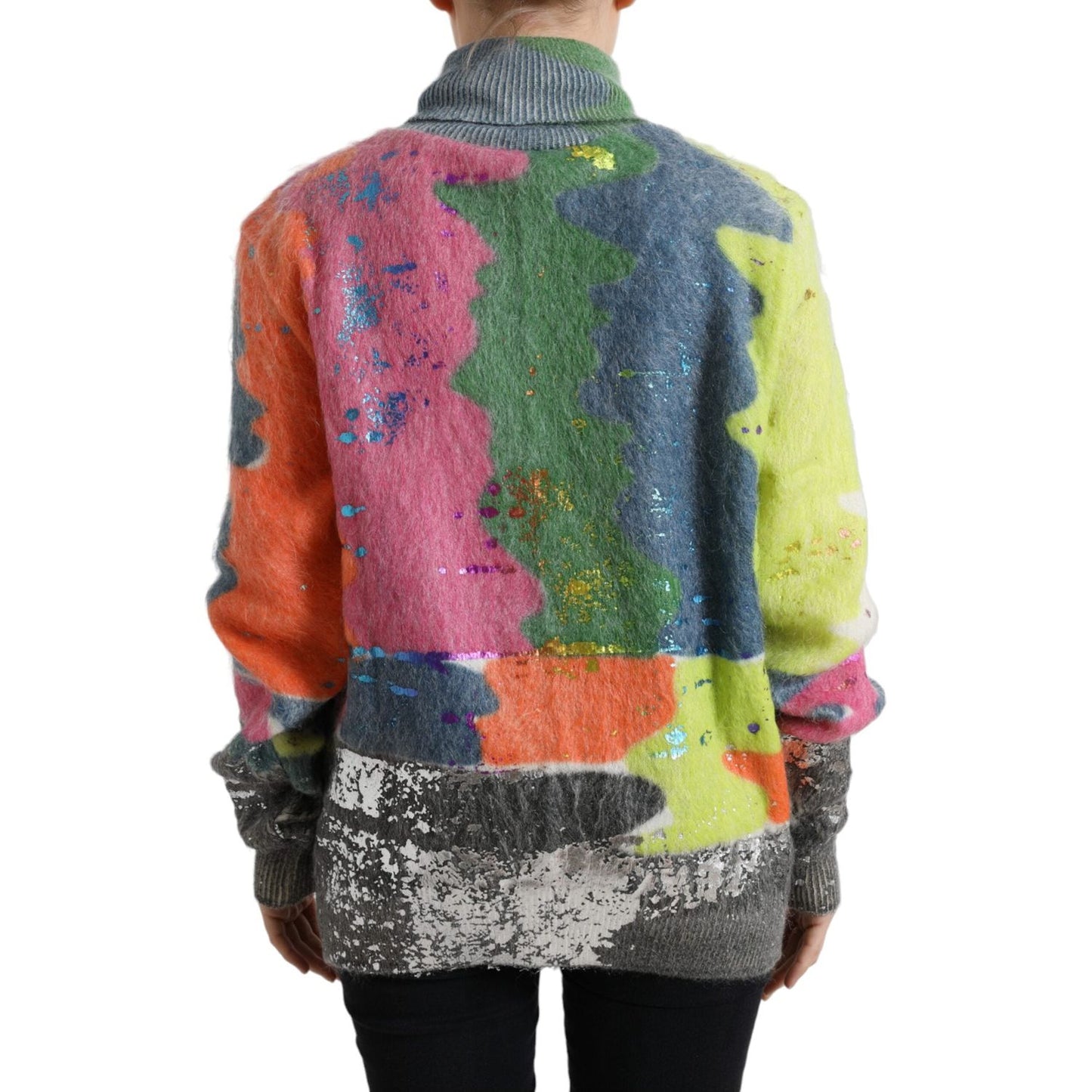 Dolce & Gabbana Multicolor Mohair Turtleneck Pullover Sweater TSH84231-38