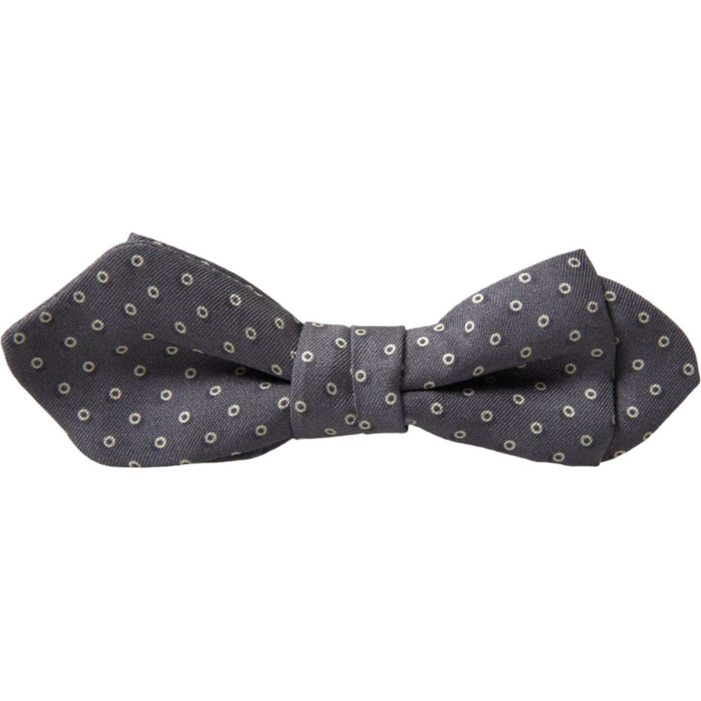 Dolce & Gabbana Gray Polka Dots Silk Adjustable Neck Papillon Bow Tie