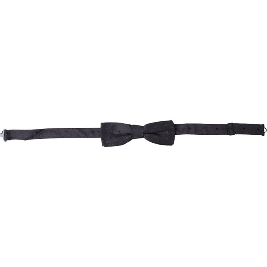 Dolce & Gabbana Blue Polka Dot Silk Adjustable Neck Men Papillon Bow Tie FT3814