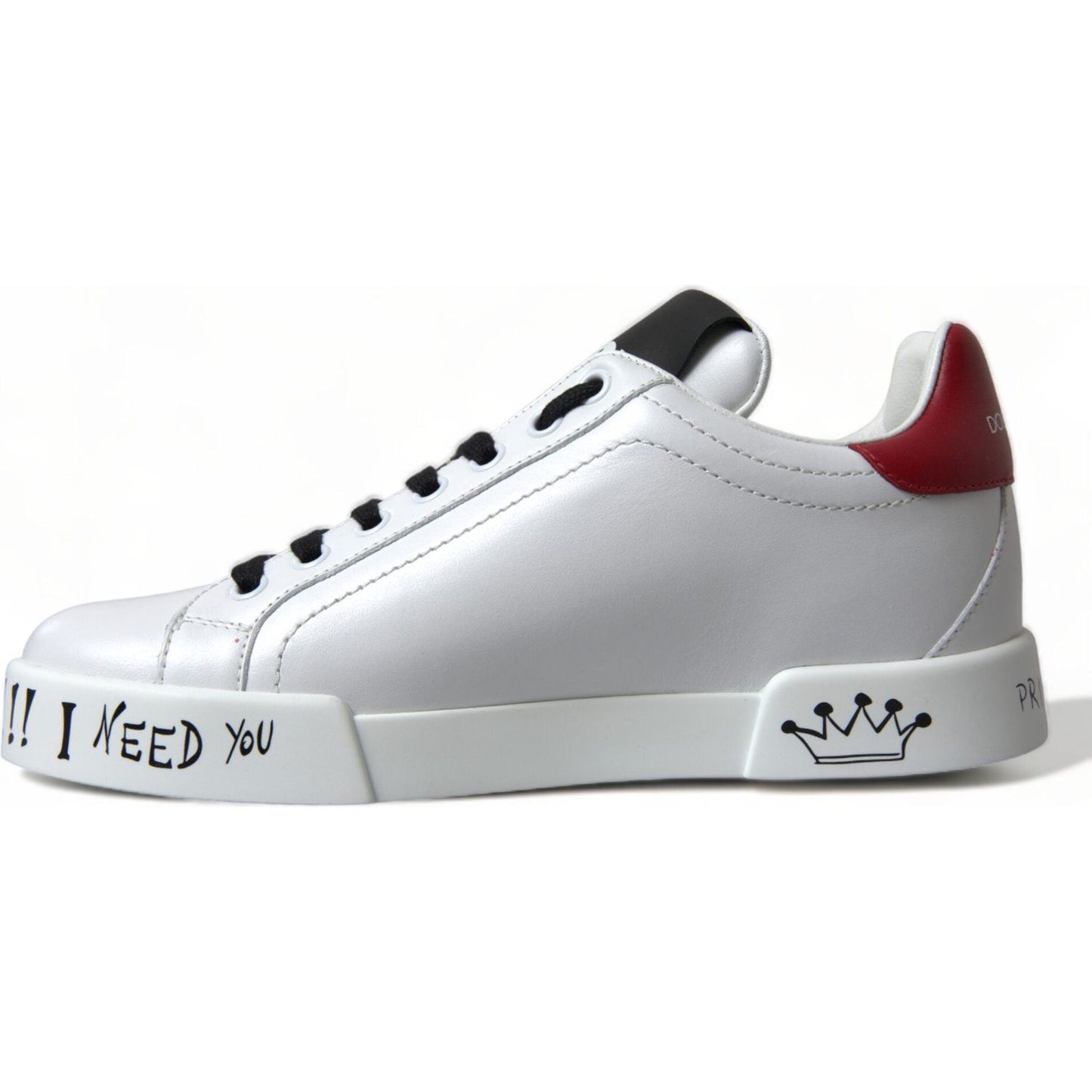 Dolce & Gabbana White Love Patch Portofino Classic Sneakers Shoes LA10478-36