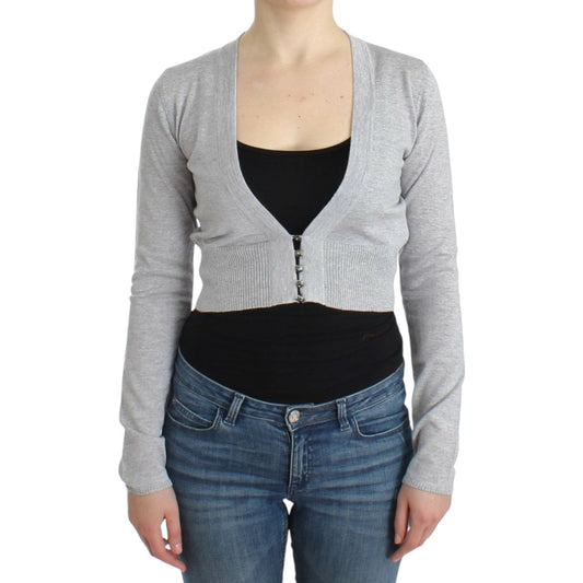 Cavalli Gray cropped wool cardigan SIG11851-3