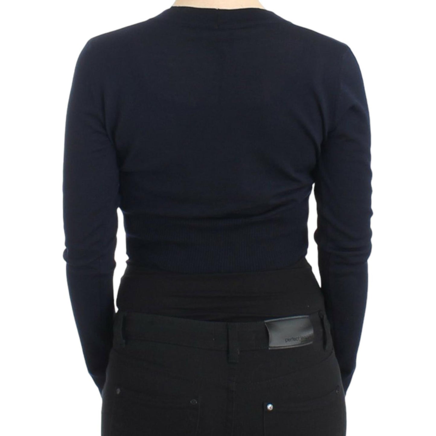 Cavalli Blue cropped wool cardigan