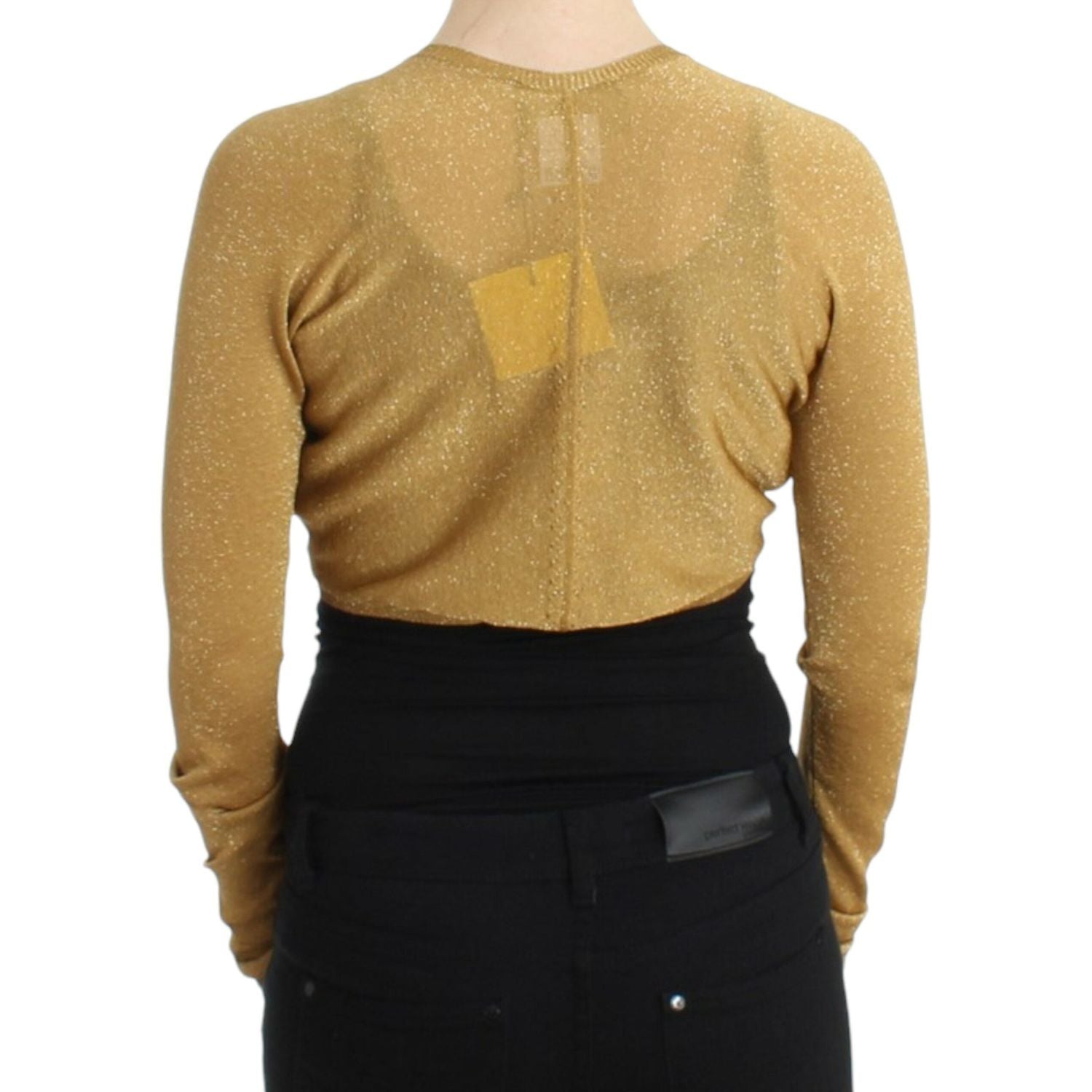 بلوزة كافالي مزينة بالذهب اللامع