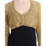 Cavalli Embellished Gold Shimmer Shrug Cavalli Dark Khaki