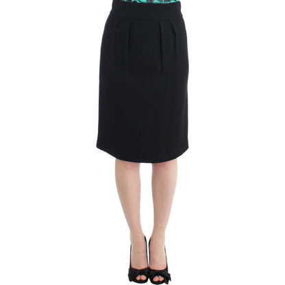 Cavalli Black wool pencil skirt