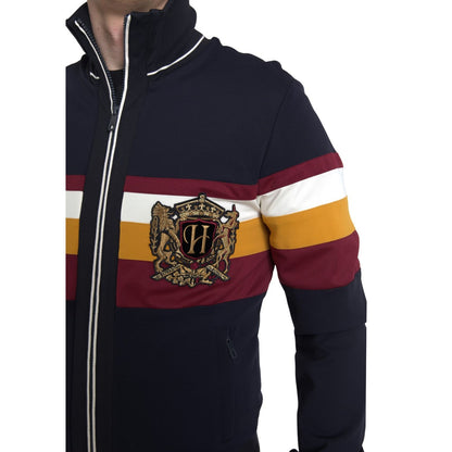 Dolce & Gabbana Blue Cardigan Heraldic Full Zip Sweater