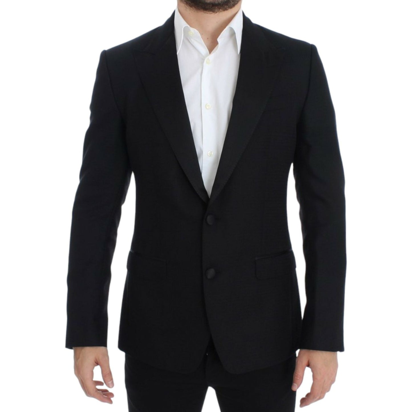 Dolce & Gabbana Black wool silk SICILIA blazer