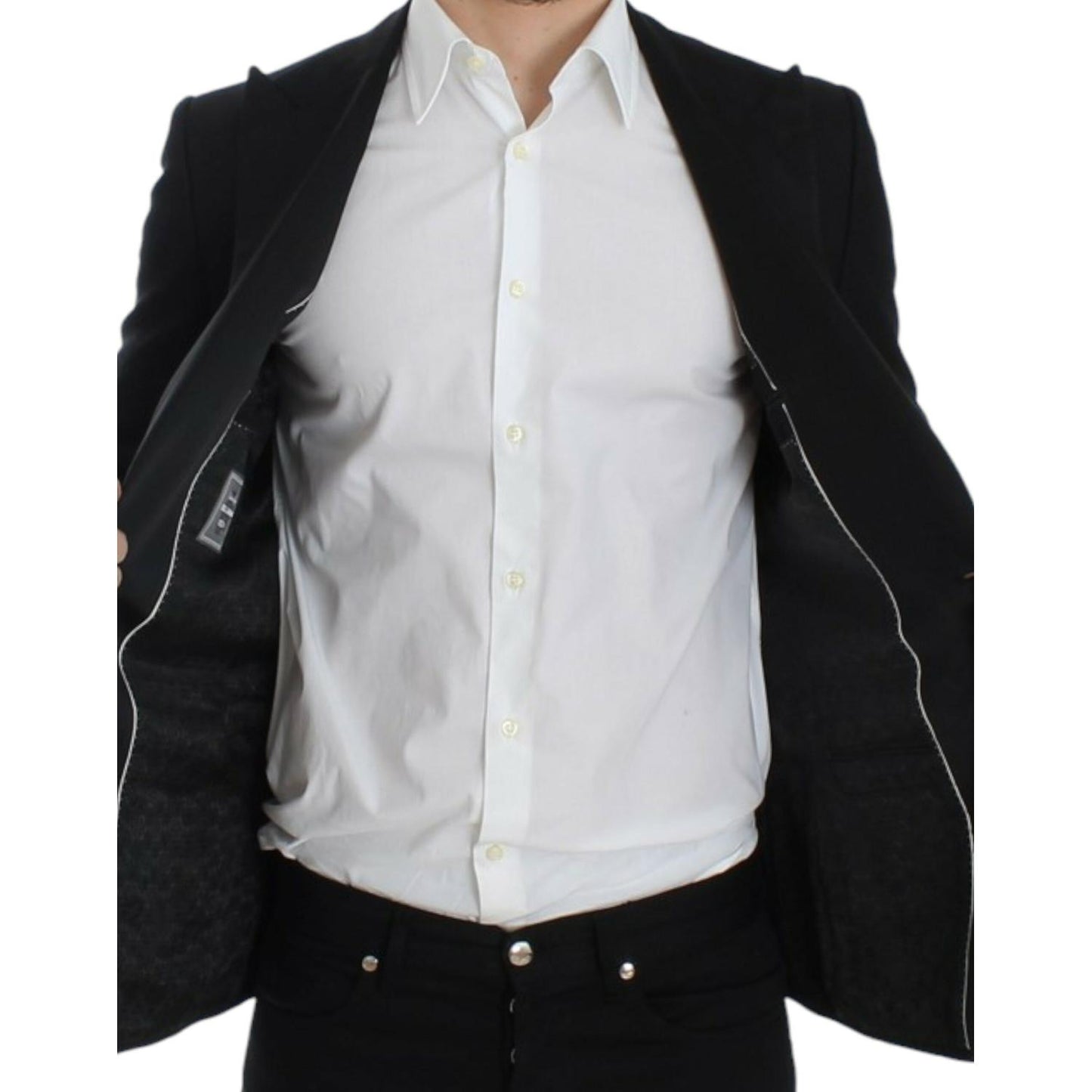 Dolce & Gabbana Black wool silk SICILIA blazer