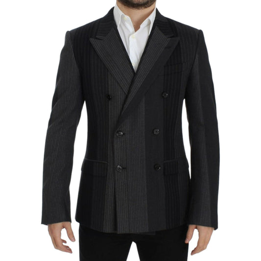 Dolce & Gabbana Gray striped wool stretch blazer SIG12232-1