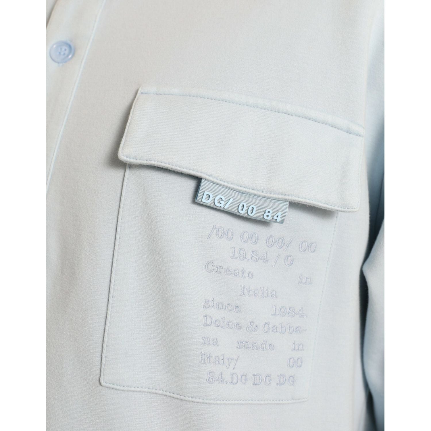 سترة دولتشي آند غابانا الأنيقة ذات الياقة المستديرة من مزيج القطن باللون الأزرق الفاتح