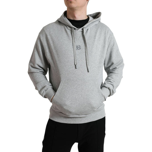 Dolce & Gabbana Gray Cotton Logo Hooded Sweatshirt Sweater TSH84747-42