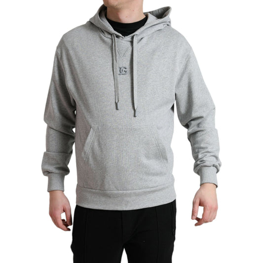 Dolce & Gabbana Gray Cotton Logo Hooded Sweatshirt Sweater TSH84747-42