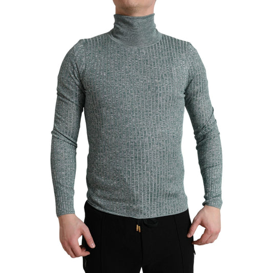 Dolce & Gabbana Green Polyester Turtleneck Pullover Sweater TSH84753-48