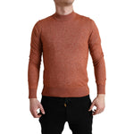 Dolce & Gabbana Orange Cashmere Crew Neck Pullover Sweater TSH84756-48