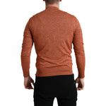 Dolce & Gabbana Orange Cashmere Crew Neck Pullover Sweater TSH84756-48