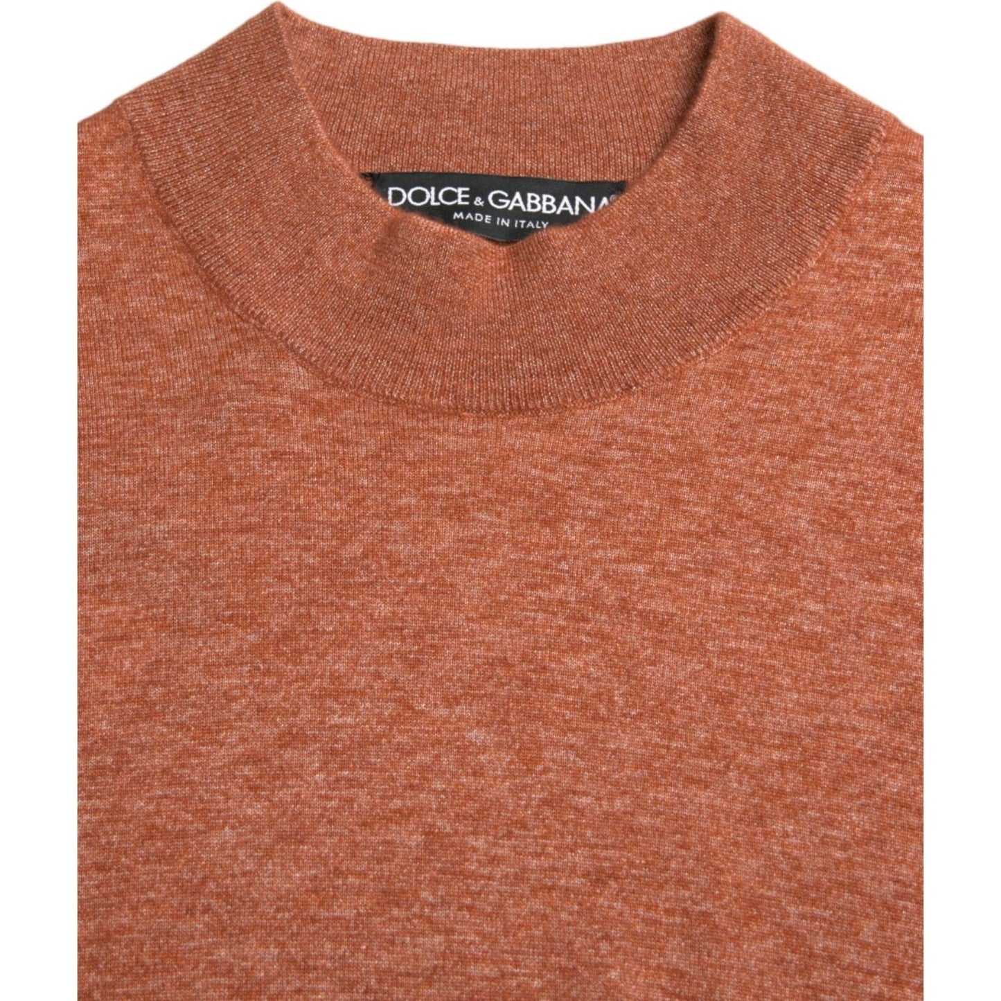 Dolce & Gabbana Orange Cashmere Crew Neck Pullover Sweater TSH84756-48