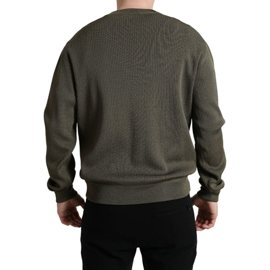 Dolce & Gabbana Green Viscose Crew Neck Men Pullover Sweater TSH84759-48