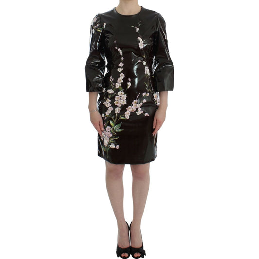 Dolce & Gabbana Black floral 3/4 Sleeve sheath dress SIG12494-1