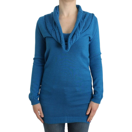 Costume National Blue knitted scoopneck sweater SIG12083-1