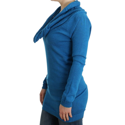 Costume National Blue knitted scoopneck sweater SIG12083-1