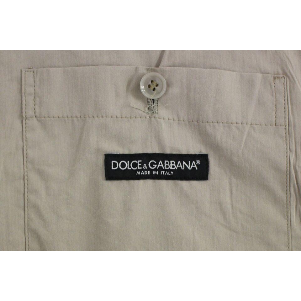 Dolce & Gabbana Beige Cotton Slim Fit Button Front Dress Vest GSS10421-1