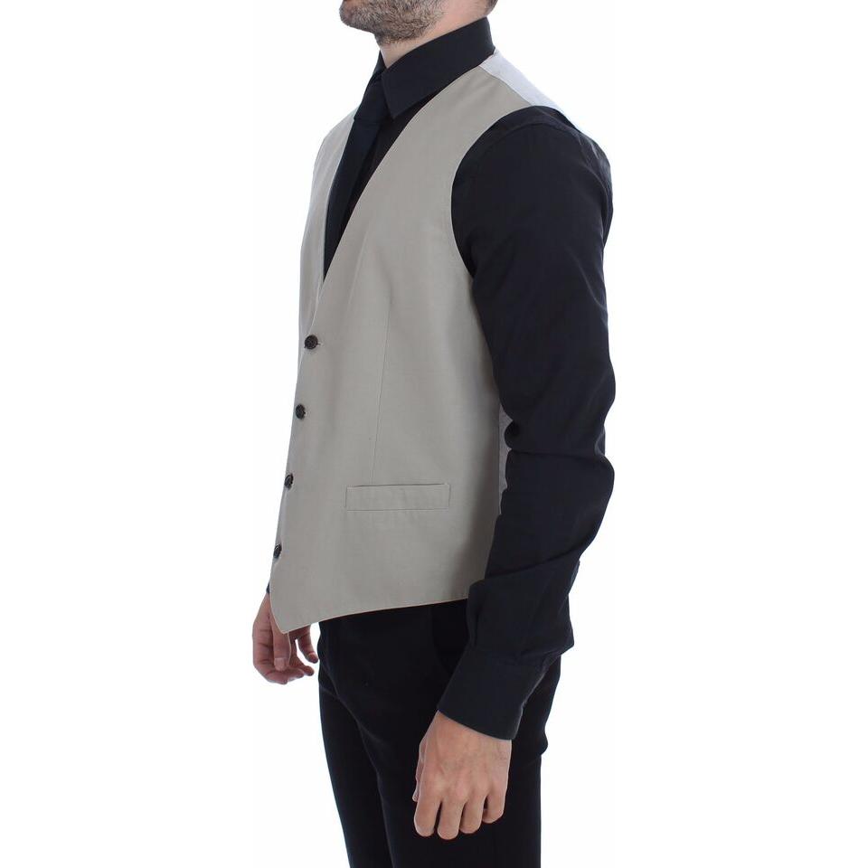 سترة أنيقة من القطن والحرير باللون البيج من دولتشي آند غابانا