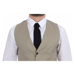 Dolce & Gabbana Beige Cotton Dress Vest Blazer Jacket VES10087-1
