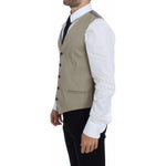 Dolce & Gabbana Beige Cotton Dress Vest Blazer Jacket VES10087-1