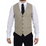 Dolce & Gabbana Beige Cotton Dress Vest Blazer Jacket VES10087-1