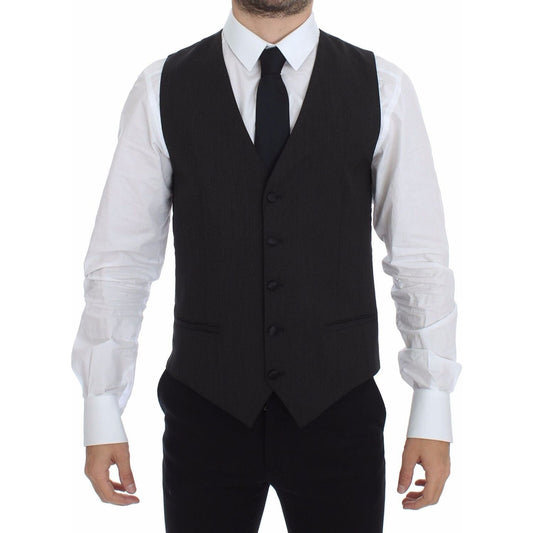 Dolce & Gabbana Gray Wool Stretch Dress Vest Blazer VES10063-2
