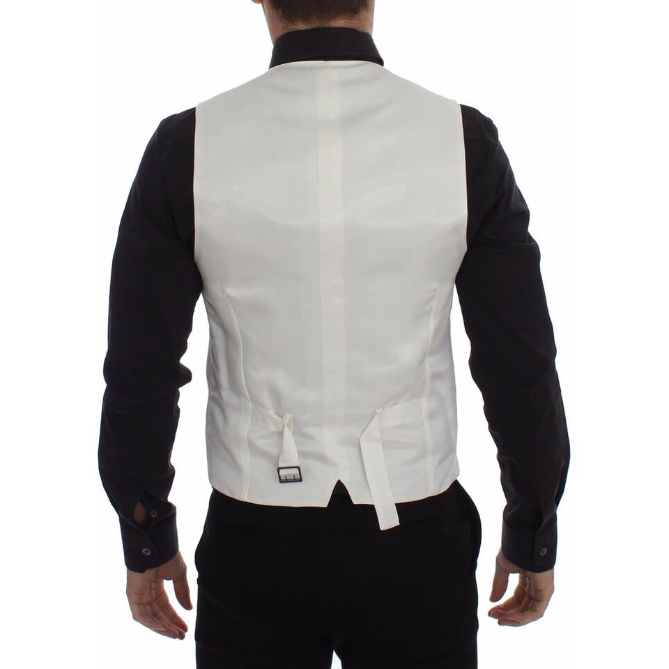 سترة أنيقة من القطن والحرير باللون الأبيض من دولتشي آند غابانا