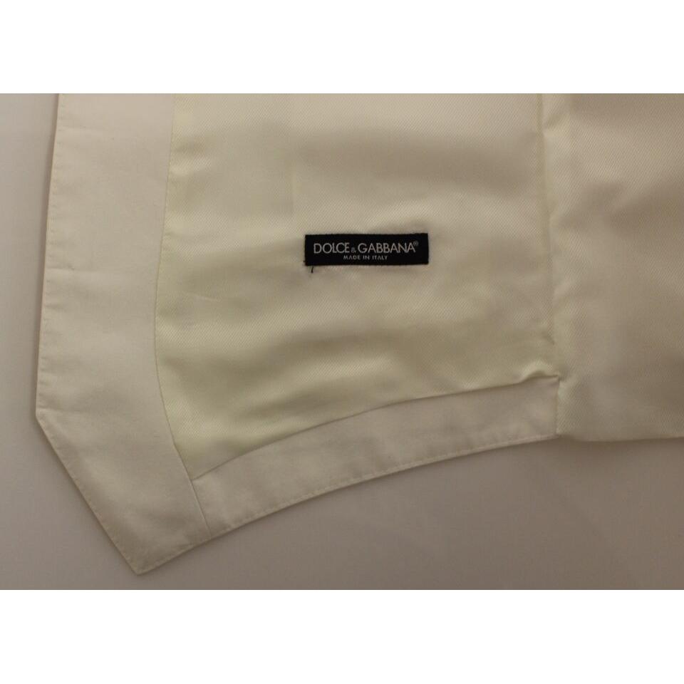 Dolce & Gabbana White Cotton Silk Blend Dress Vest Blazer