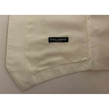 Dolce & Gabbana White Cotton Silk Blend Dress Vest Blazer
