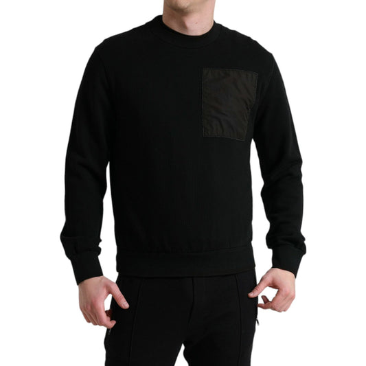 Dolce & Gabbana Black Cotton Crew Neck Men Pullover Sweater TSH84775-50