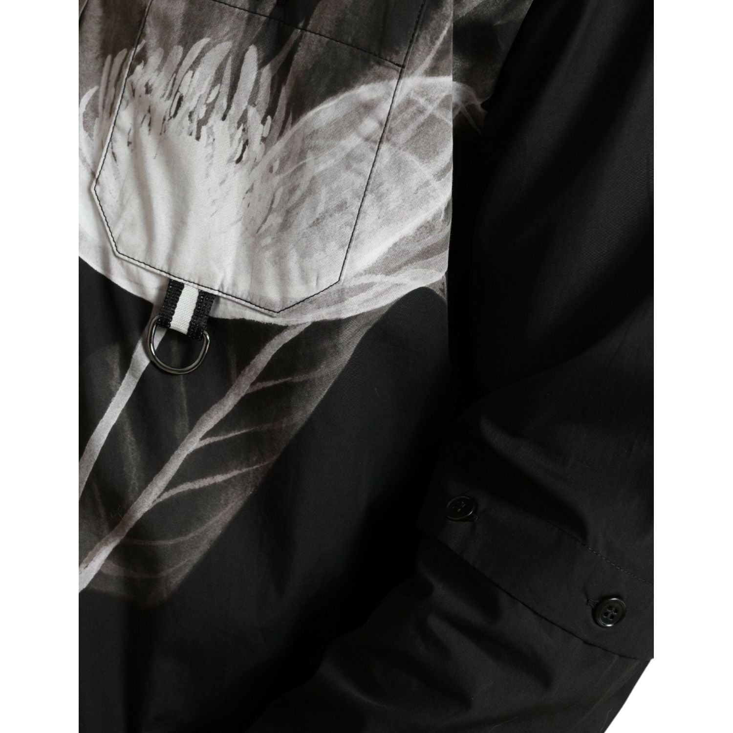 Dolce & Gabbana Black Floral Cotton Collared Long Sleeves Men Shirt