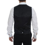 Dolce & Gabbana Black Striped Wool Single Breasted Vest GSS12010-1