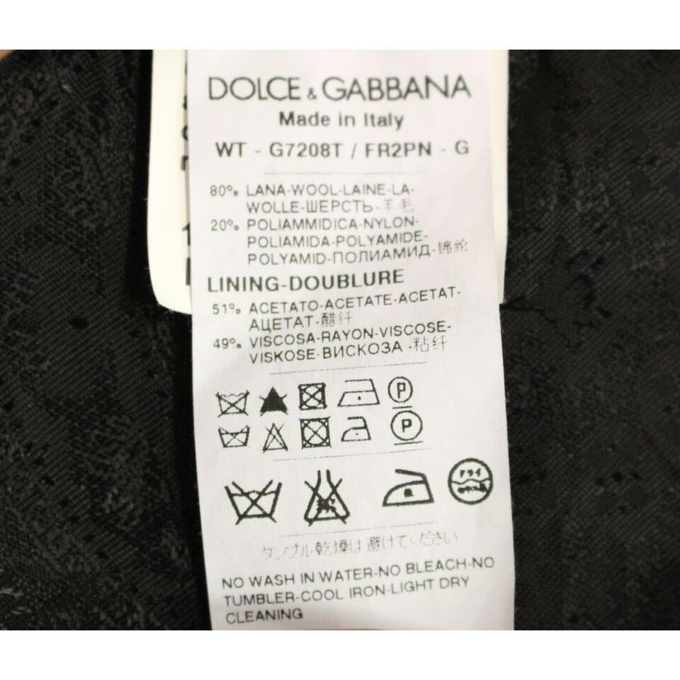 Dolce & Gabbana Black Striped Wool Logo Vest Gilet Weste GSS12032-1