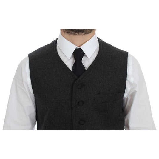 Dolce & Gabbana Gray Wool Blend Logo Vest Gilet Weste GSS12043-1