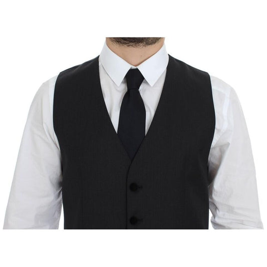 Dolce & Gabbana Gray Wool Formal Dress Vest Gilet Weste GSS12053-1