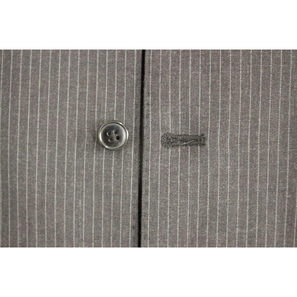 Dolce & Gabbana Gray Striped Wool Single Breasted Vest GSS12004-1