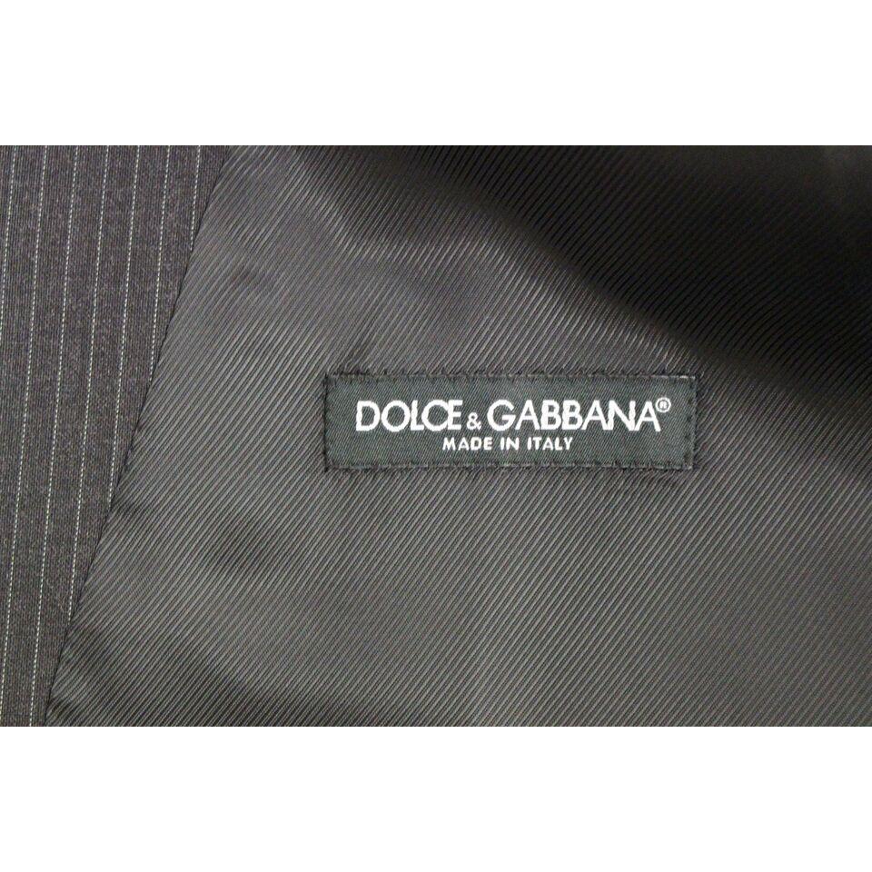 Dolce & Gabbana Gray Striped Wool Single Breasted Vest GSS12004-1