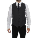 Dolce & Gabbana Gray Striped Wool Single Breasted Vest GSS12007-1